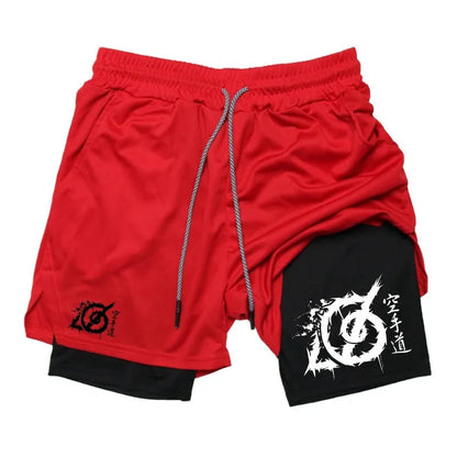 Karate-Inspired Gym Shorts – Dual Layer with Phone Pocket & Loop