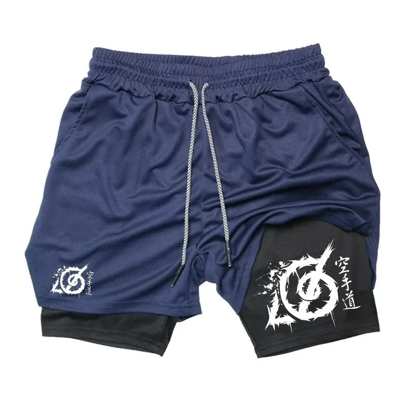 Karate-Inspired Gym Shorts – Dual Layer with Phone Pocket & Loop