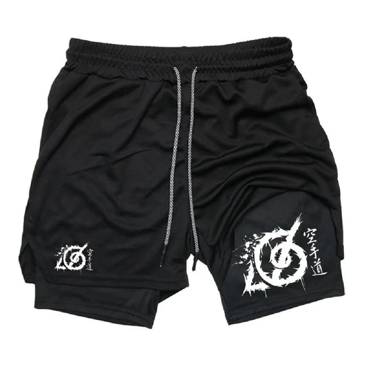 Karate-Inspired Gym Shorts – Dual Layer with Phone Pocket & Loop