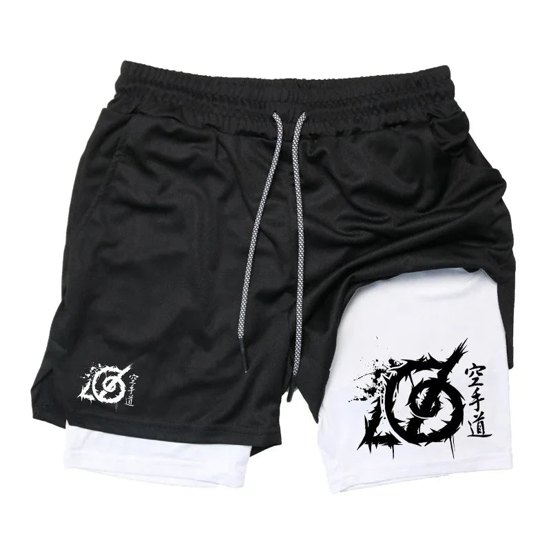 Karate-Inspired Gym Shorts – Dual Layer with Phone Pocket & Loop