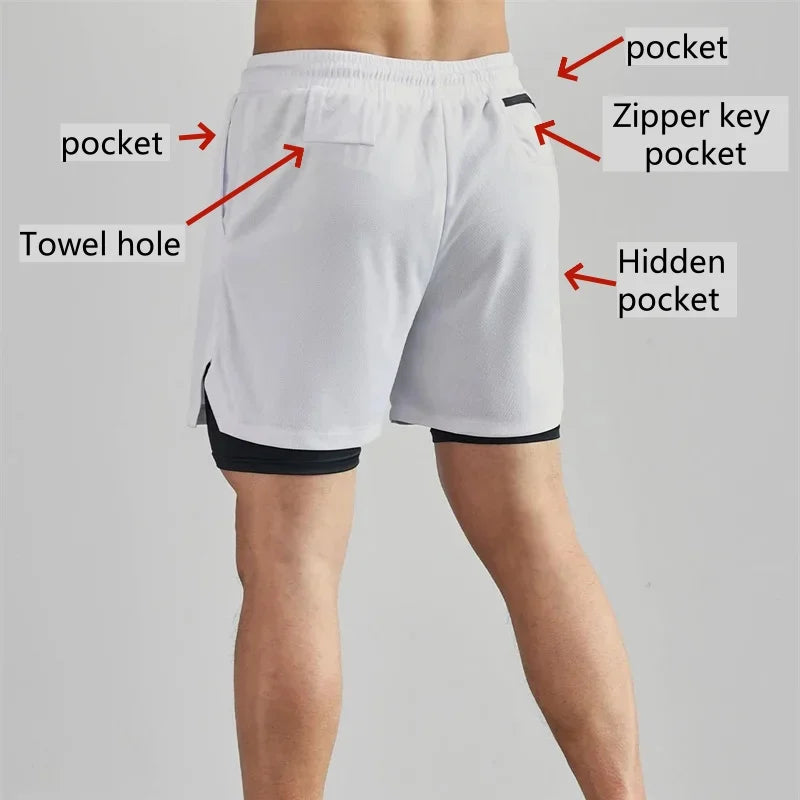 Double Layer Training Shorts – Quick-Dry & Compression Fit
