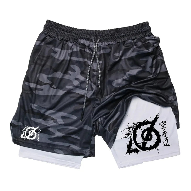 Karate-Inspired Gym Shorts – Dual Layer with Phone Pocket & Loop