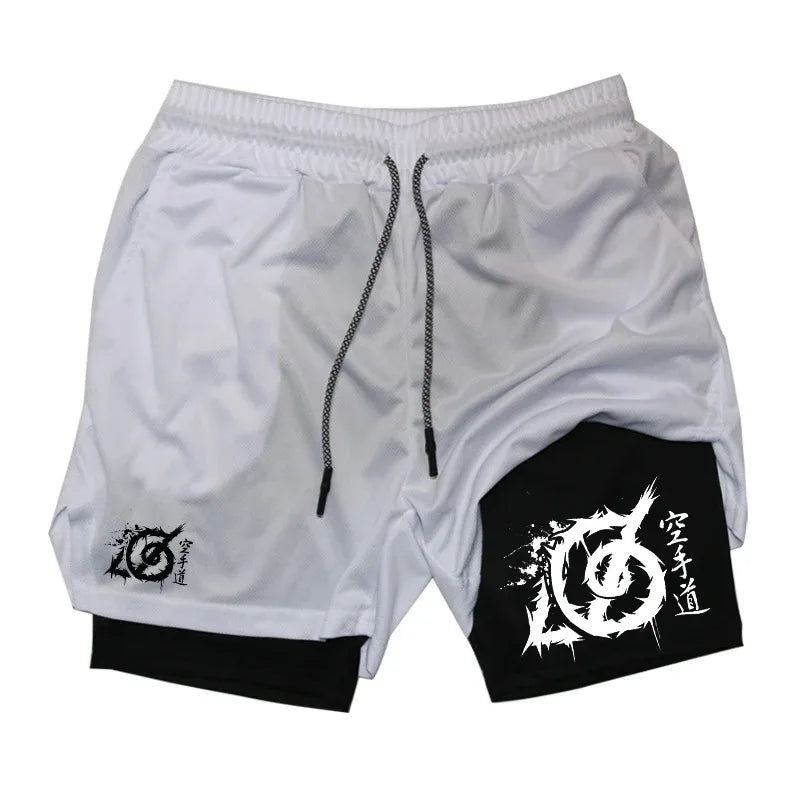 Karate-Inspired Gym Shorts – Dual Layer with Phone Pocket & Loop