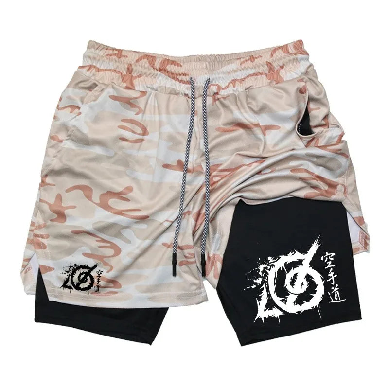 Karate-Inspired Gym Shorts – Dual Layer with Phone Pocket & Loop