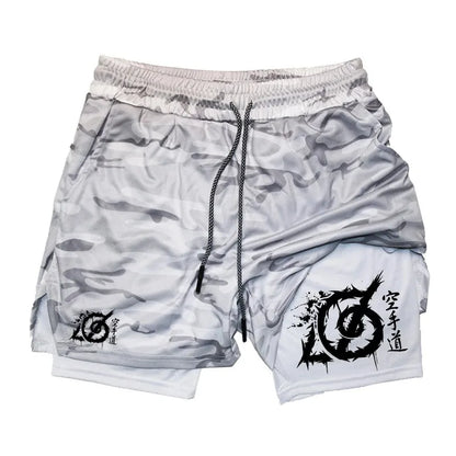 Karate-Inspired Gym Shorts – Dual Layer with Phone Pocket & Loop