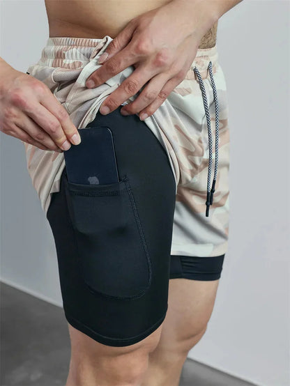 Double Layer Training Shorts – Quick-Dry & Compression Fit