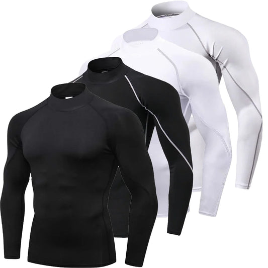 Plain-Quick-Dry Compression Undershirt – Athletic Fit for Men