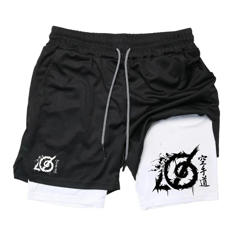 Karate-Inspired Gym Shorts – Dual Layer with Phone Pocket & Loop