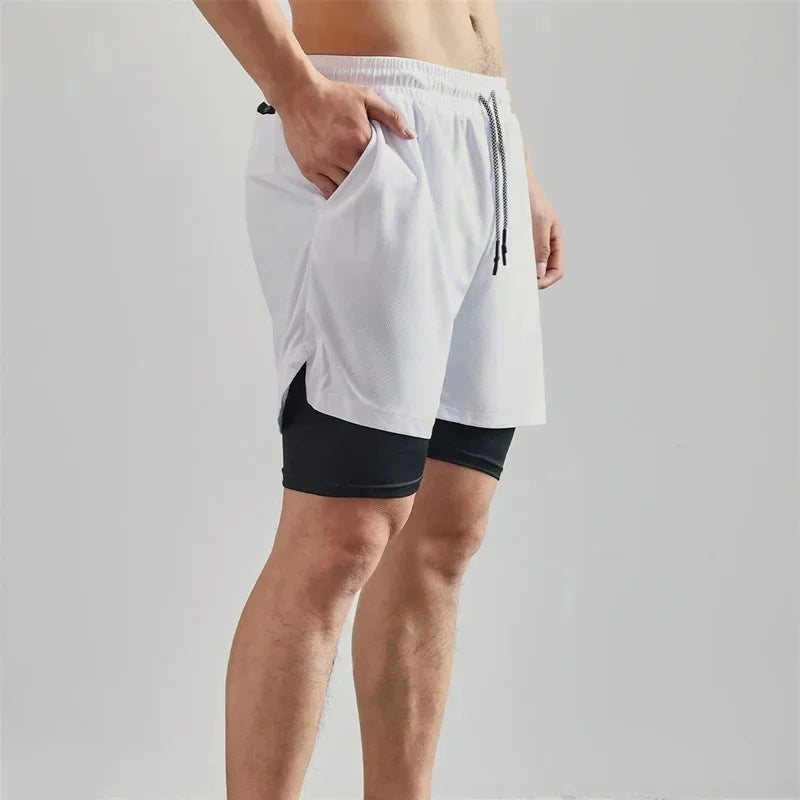 Double Layer Training Shorts – Quick-Dry & Compression Fit